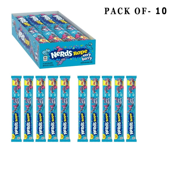 Pack of 10 Nerds Rope Very Berry Candy | 0.92 oz Per Candy | Buy From GOLDENROW