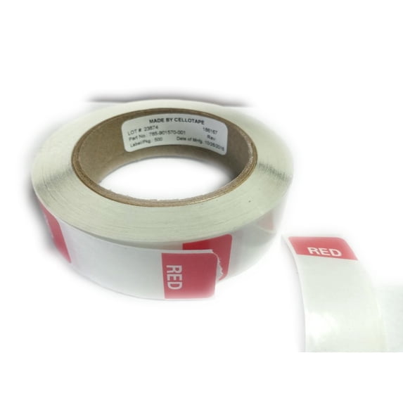 Pack of 10 PMS184C/RED Red Labels CET ACC 785-901570-001