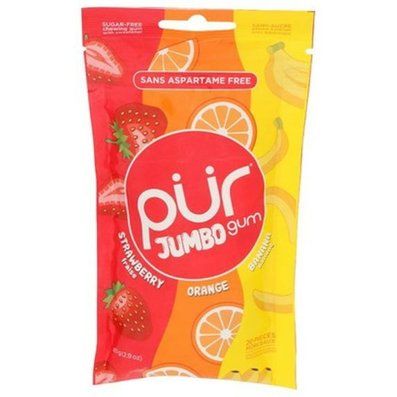 (Pack of 10) PUR Gum Jumbos Strawberry Banana 20 Pc 2.9 Oz