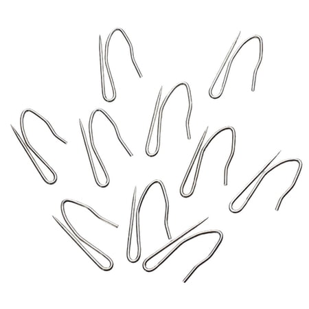 Pack of 10 Pin On Curtain Hooks, Rustproof Stainless Steel Plated Hooks, Heavy-Duty