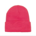 thumbnail image 1 of Pack of 10 Plain Cuffed Beanies Skullies in Bulk for Men and Women (Hot Pink), 1 of 2