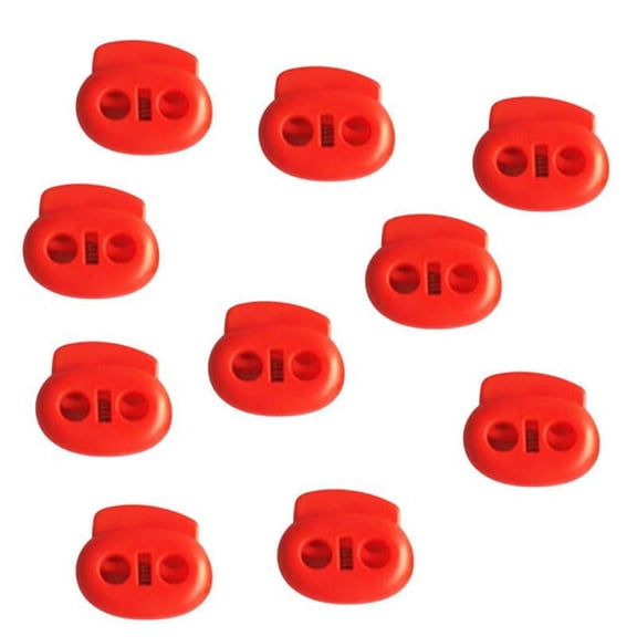 (Pack of 10) Plastic Bean Cord Locks Stopper Toggle Rope Clamp 2-Holes Cordlocks Clasp Buckle Drawstring Sewing Fasteners
