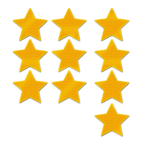 Pack of 10 Reflective Star Stickers for Vehicle Exterior Decoration Enhancing Nighttime Safety Offering High Visibility