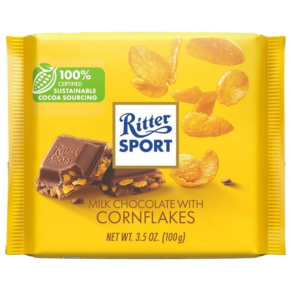Pack of 10, Ritter Sport Milk Chocolate with Cornflakes, 3.5 oz