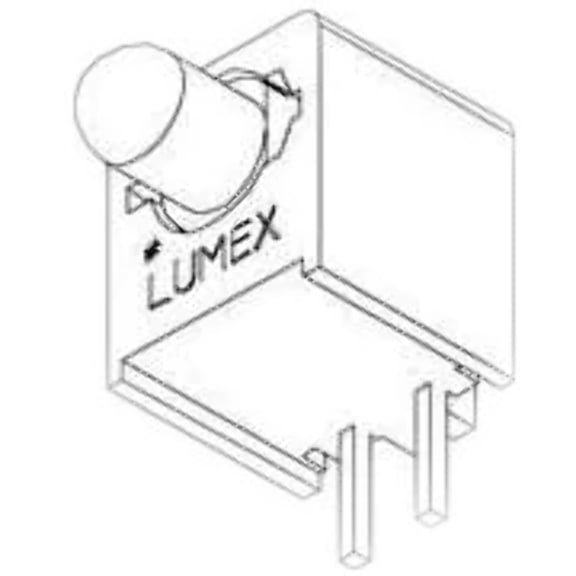 Pack of 10 SSF-LXH409-54SID LED Circuit Board Indicator Single Red Diffused, Tinted 2.1V 20mA Through Hole, Right Angle, Bulk