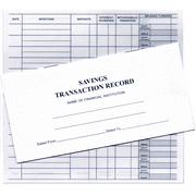 Pack of 10 Savings Transaction Record Register