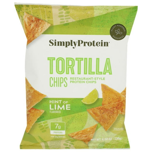 (Pack of 10) SimplyProtein Tortilla Chips Lime 4.58 oz