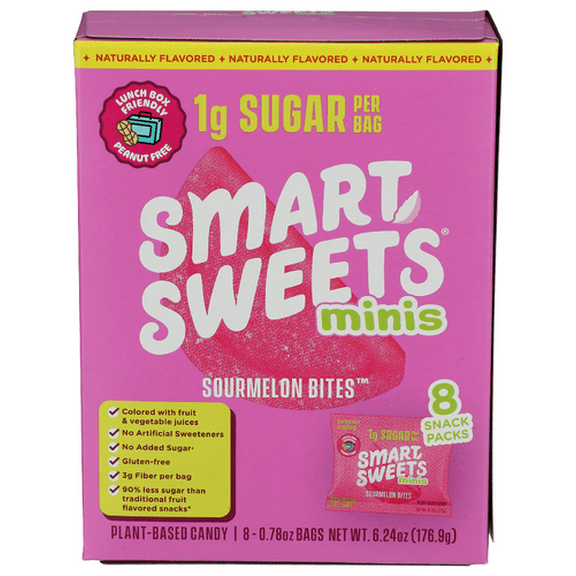(Pack of 10) SmartSweets Candy Sour Melon BTS 8-Pack 6.24 Oz