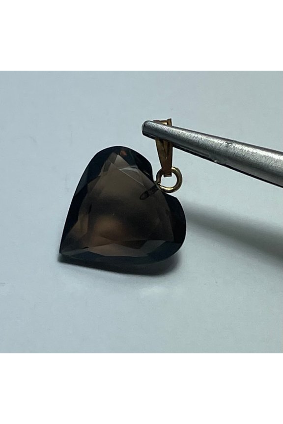 Pack of 10 Smokey Quartz Heart Shape Pendants 8ct weight