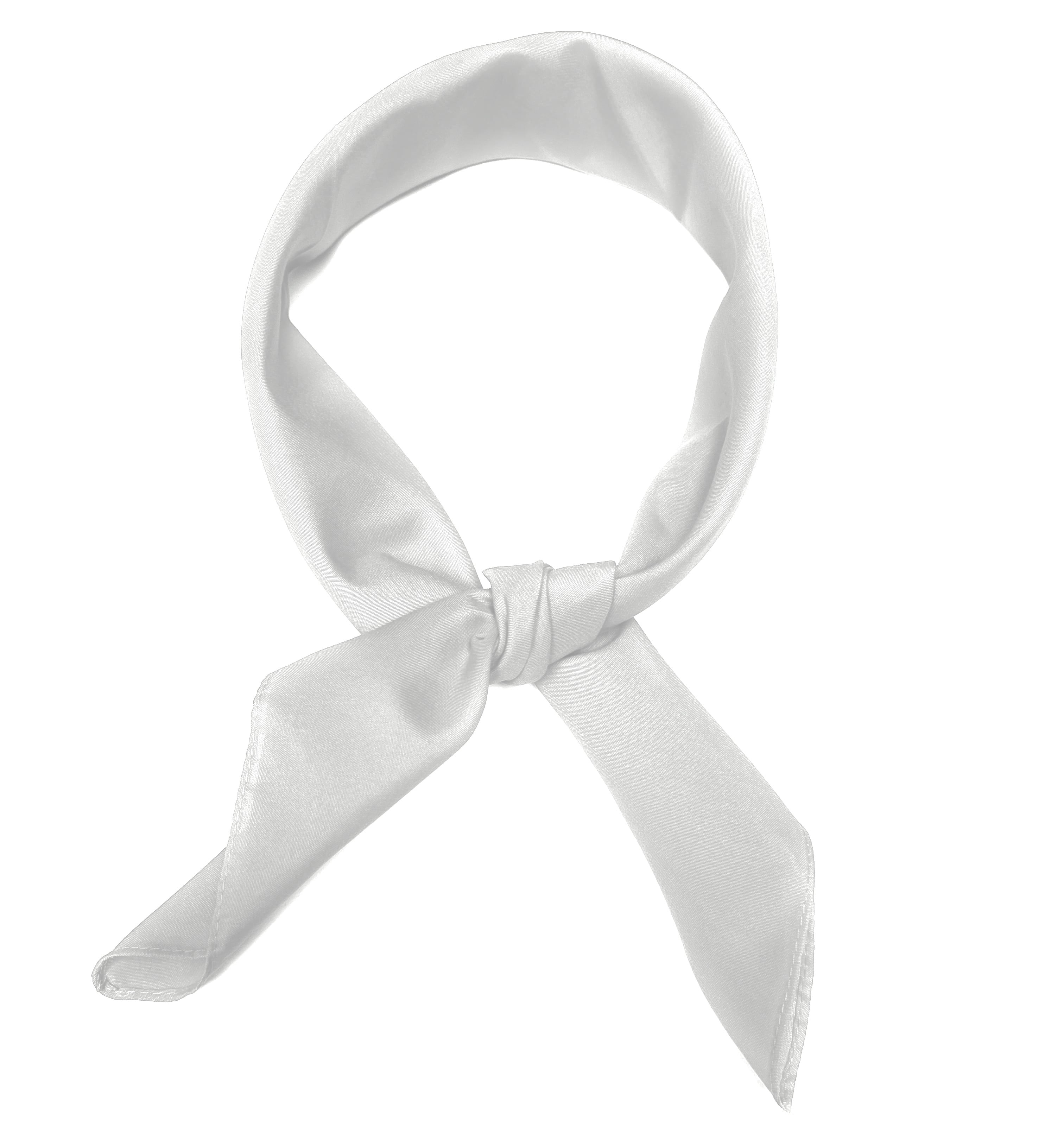 Pack of 10 Solid Chiffon Ribbon Cotton Scarf Head Scarves (White