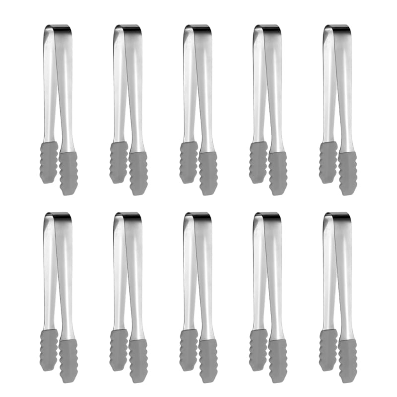 Pack of 10 Steel Ice Tongs Kitchen Utensils Practical Ice Tongs Bread Food Clamps Convenient Ice