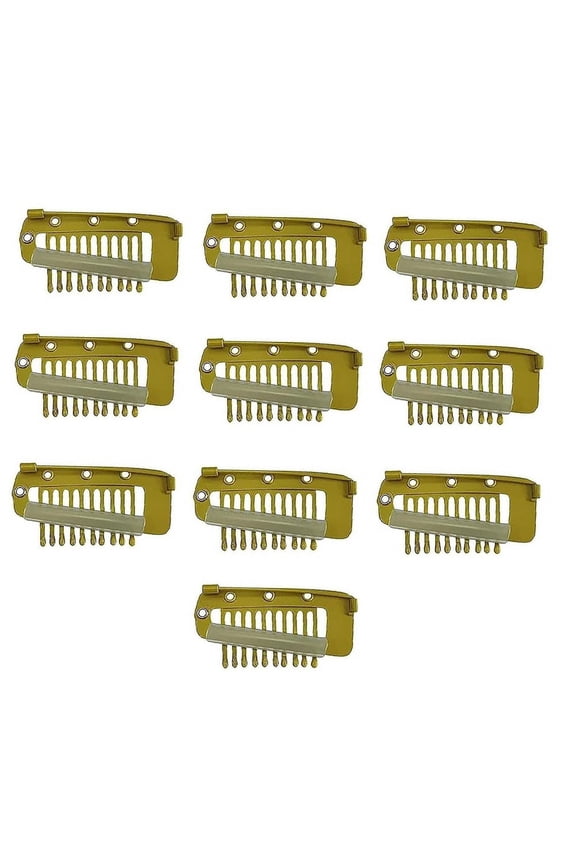 Pack of 10 Strong Chunni Clips with Pin, Easy to Use with Dupatta, Hijab & Tikka Setting Gold