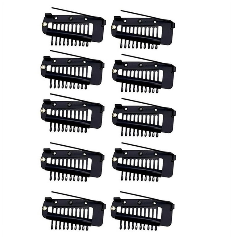 China Pack of 10 Strong Chunni Clips with Safety Pin, Easy to Use with Dupatta, Hijab & Tikka Setting Black, Women's, Size: 4