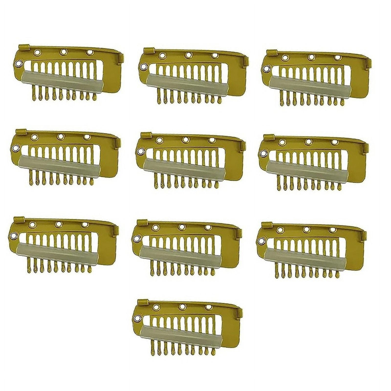 Pack of 10 Strong Chunni Clips with Safety Pin, Easy to Use with Dupatta,  Hijab & Tikka Setting Gold 