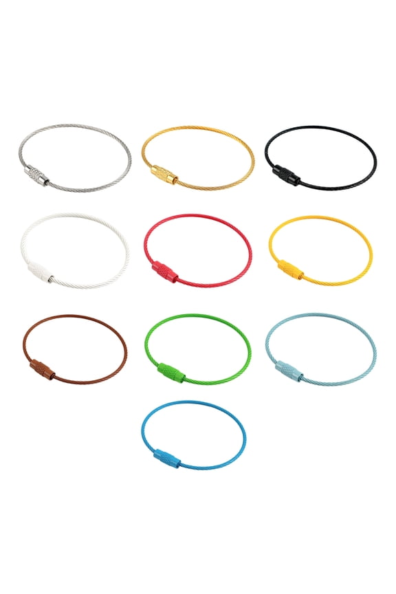 Pack of 10 Sturdy Metal Keychain Rings Assorted Shades Crafting Supplies Colorful Key Rings for Key Organization