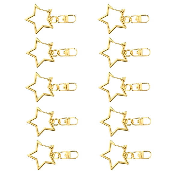 Pack of 10 Stylish Star Key Rings with Figure 8 Shape Portable Keychain Hook Alloy Texture Perfect for Everyday Use