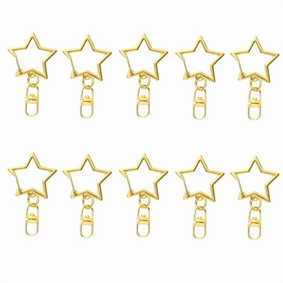 Pack of 10 Stylish Star Key Rings with Figure 8 Shape Portable Keychain Hook Alloy Texture Perfect for Everyday Use