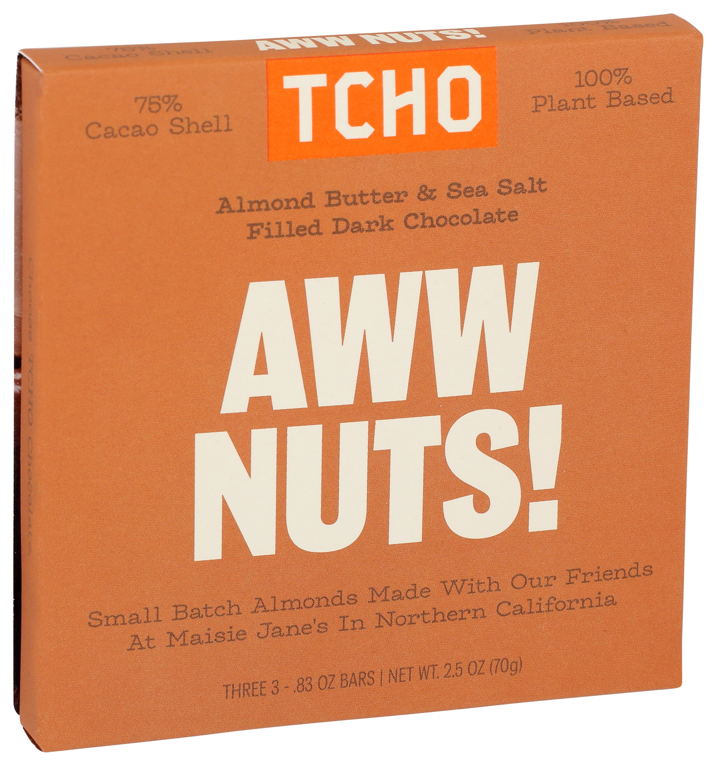 (Pack of 10), TCHO Almond Butter & Sea Salt Filled Dark Chocolate, 2.5 oz