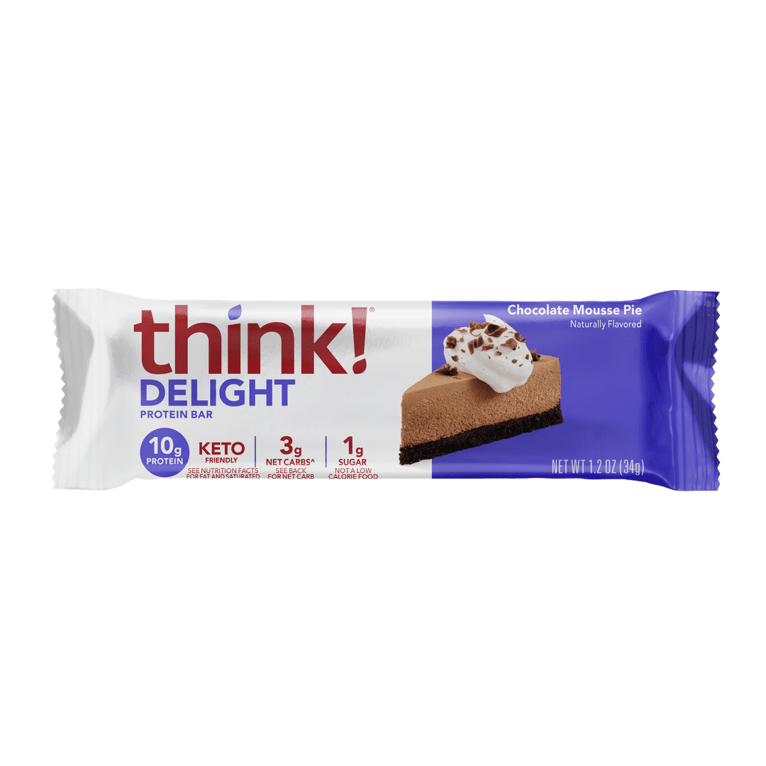 (Pack of 10), Think! Keto Protein Bars, Chocolate Mousse Pie, 1.2 oz
