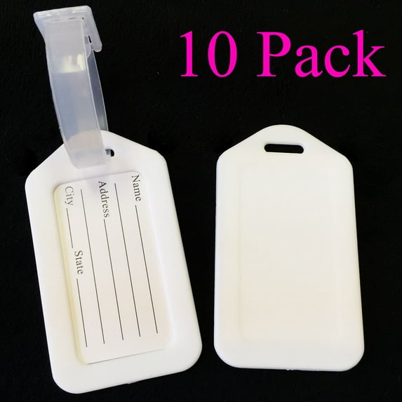 Pack of 10 Travel Luggage Bag Tag Plastic Suitcase Baggage Office Label