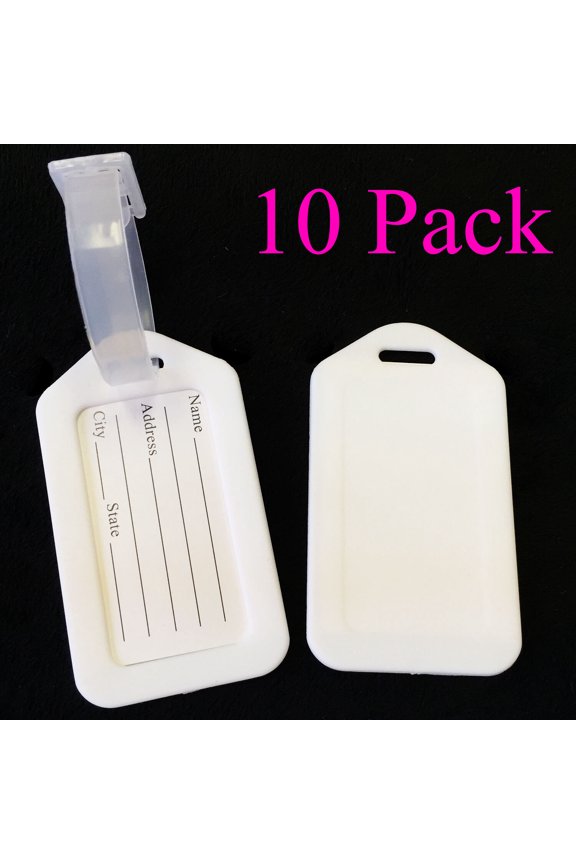Pack of 10 Travel Luggage Bag Tag Plastic Suitcase Baggage Office Label