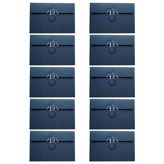 Pack of 10 Vintage Paper Envelopes with Button and String Perfect for Greeting Cards and Letter File Jacket Bags