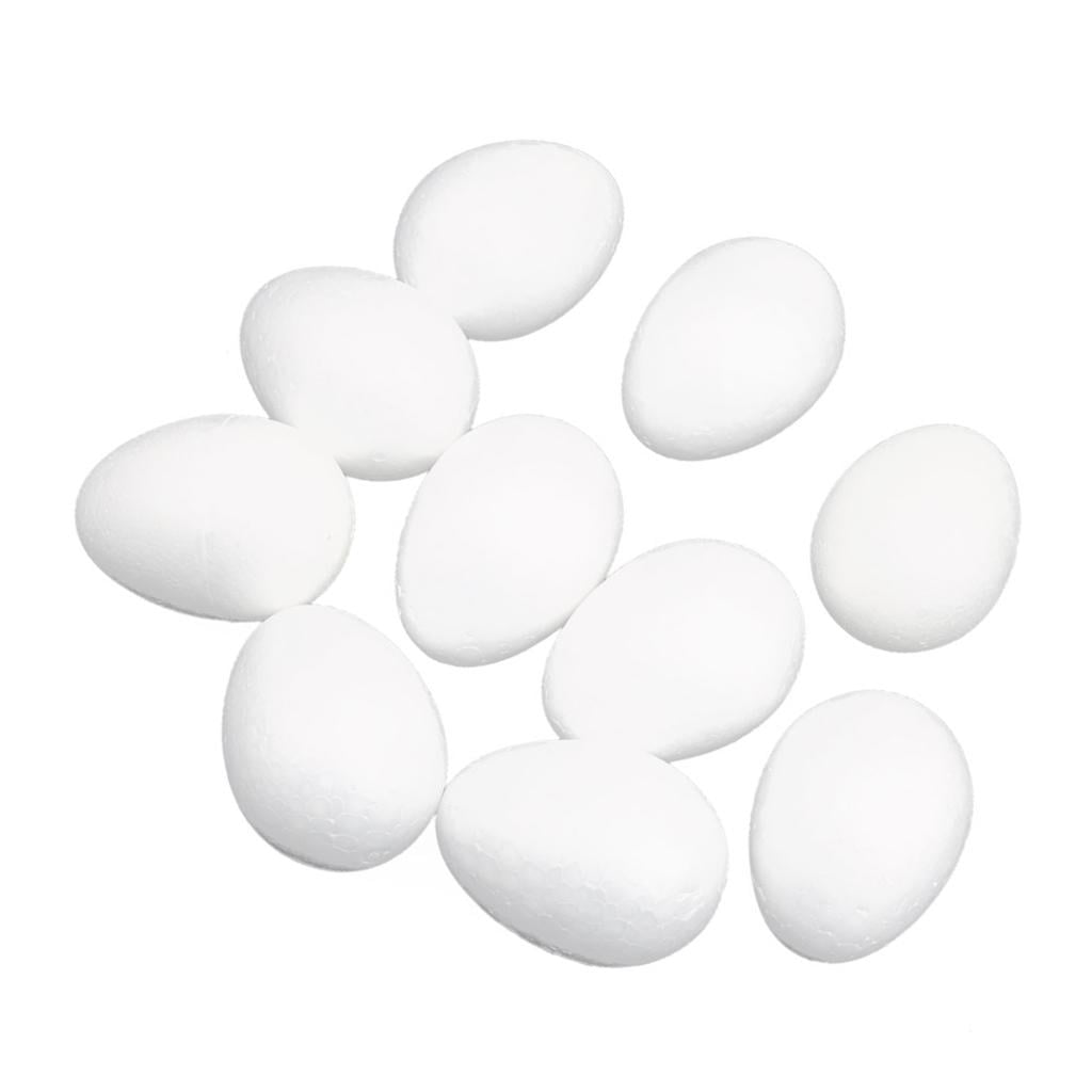 50 Pack White Foam Easter Eggs For DIY Crafts – 5cm Polystyrene Smooth Craft Ornaments For Painting & Decor
