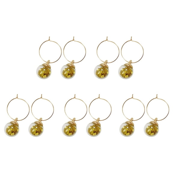 10Pcs Wine Glass Charm Rings Goblet Drink Markers Label for Drink Champagnes Tasting Wine Cocktail Party Supplies