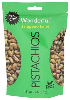 (Pack of 10) Wonderful Pistachios Pistachios Jalapeño Lime 5.5 Oz