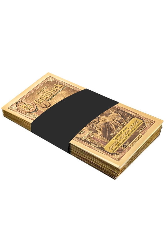 Pack of 100 - 1/4 Florida Goldback 1/4000 oz 24K Gold Foil Aurum Note