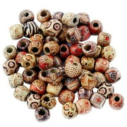 MAGIDEAL Pack of 100 12mm Mixed Round Wooden Beads for Jewelry Making Crafts Spacer Charms Findings
