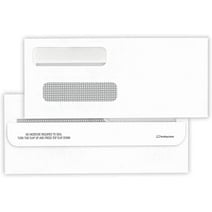 Pack of 100 # 8 Envelopes, Double Window Security Check Envelope, Measures 3-5/8" x 8-11/16"