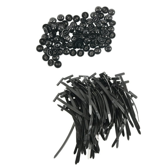 Pack of 100 Black Nylon Reusable Cable Ties Featuring Modular Clip Design for Easy Automotive Repairs and Maintenance
