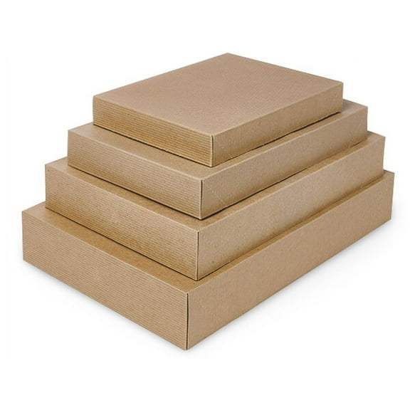 Pack of 100, Brown Kraft Apparel Box Assortment Great For Shirts, Sweaters, Robes, Jackets, Baby Clothes, Towels & Scarves