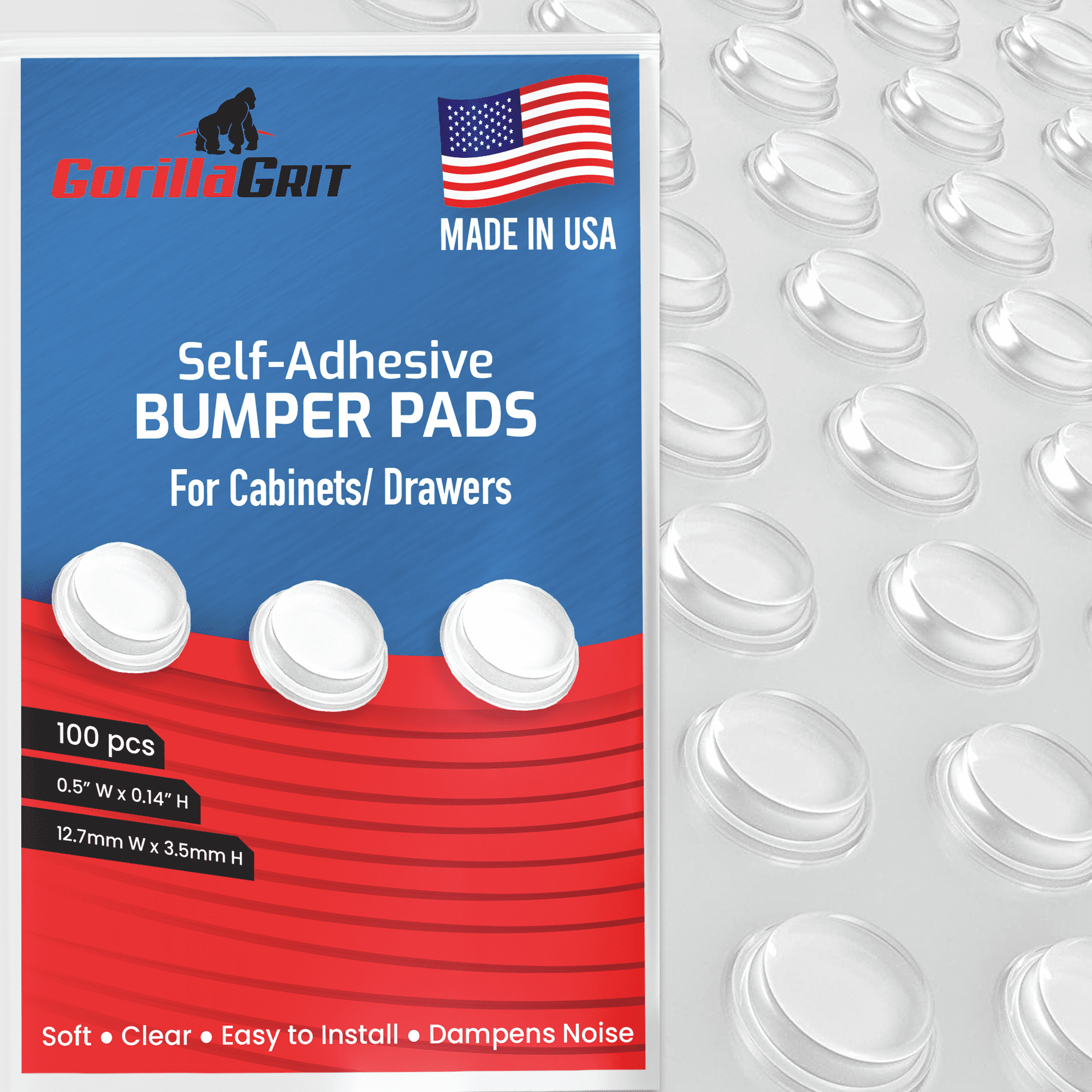 Zulay Home Cabinet Bumpers Clear Adhesive Pads 50 Pack