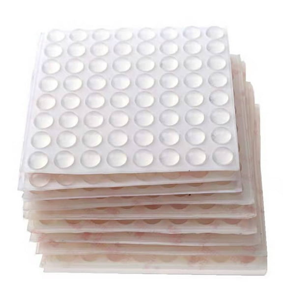 Pack of 100 Counts Cabinet Door Bumpers, Semi-Circular Sound Dampening 10 * 3mmClear Adhesive Pads for Noise Reduction,