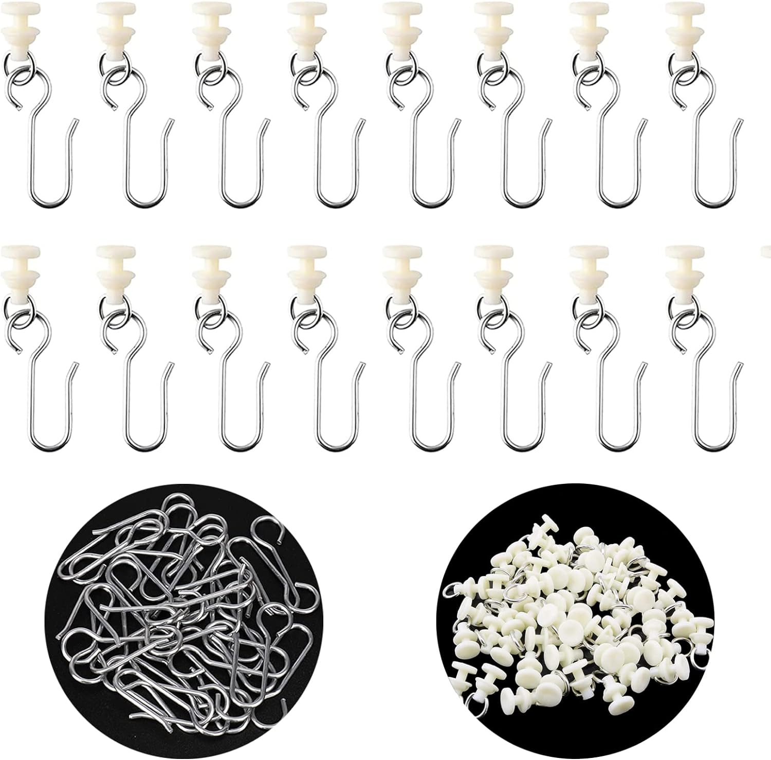 Pack of 100 Curtain Hooks Gliders Ocean Glider Curtain Hooks for