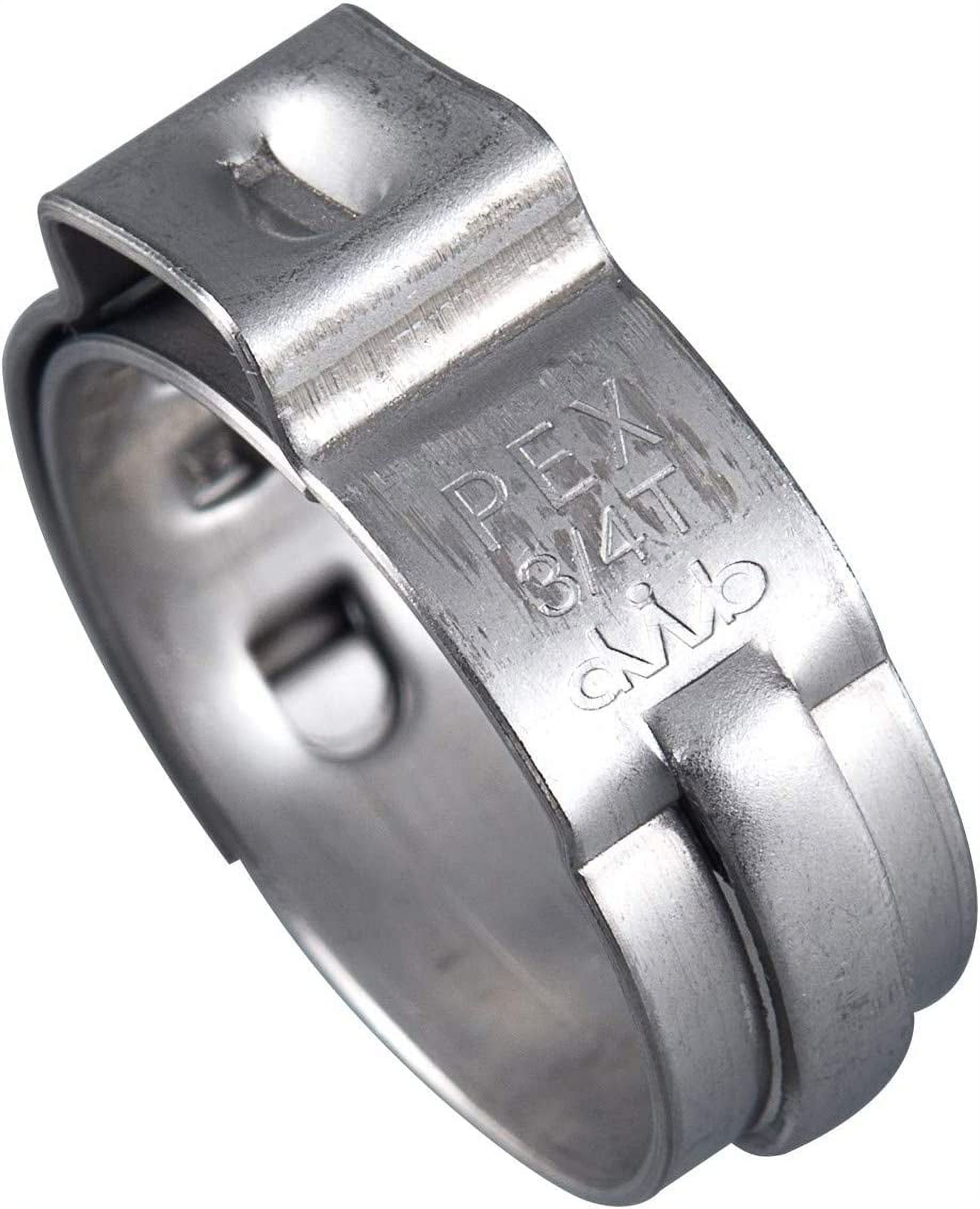 (Pack of 100) EFIELD 3/4inch Stainless Steel Pex Cinch Clamp Rings for Pex Tubing Pipes