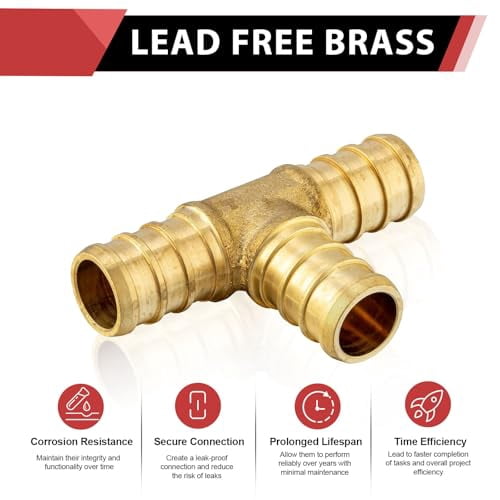 EFIELD 10PCS Poly PPSU Barb Pex Crimp Fittings 3/4 X 1/2 X 1/2