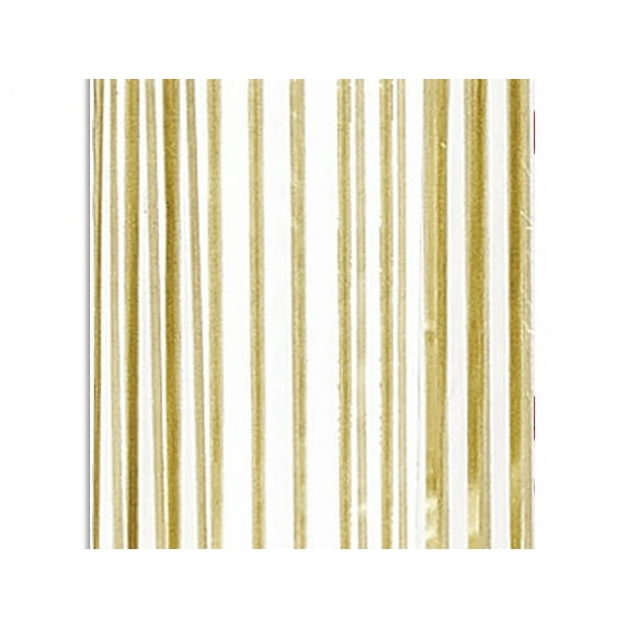 Pack of 100, Gold Vertical Stripe 3.5 x 2 x 7.5" Cello Bags 1.2 Mil Great for Christmas, Valentine's Day, & Wedding Favor