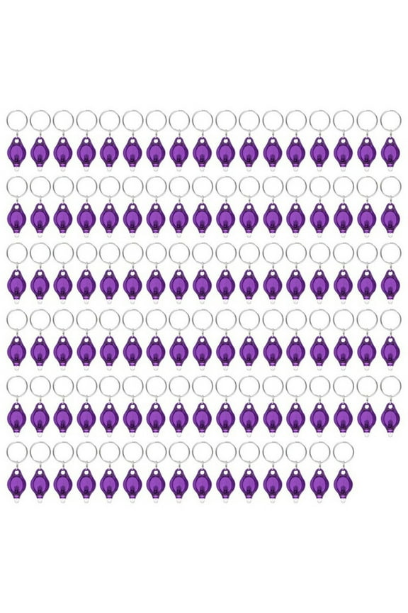 Pack of 100 LED Keychain Flashlight, 395Nm UV Keychain Flashlight, UV Light Flashlight Keychain,