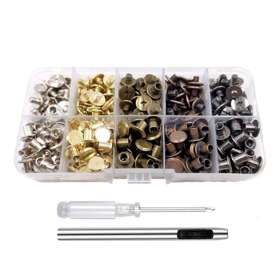 Pack of 100 M5x4mm Sturdy Zines Alloy Chicagos Screws Bookbinding Rivets for Leather Bags Books Collars Matte Use