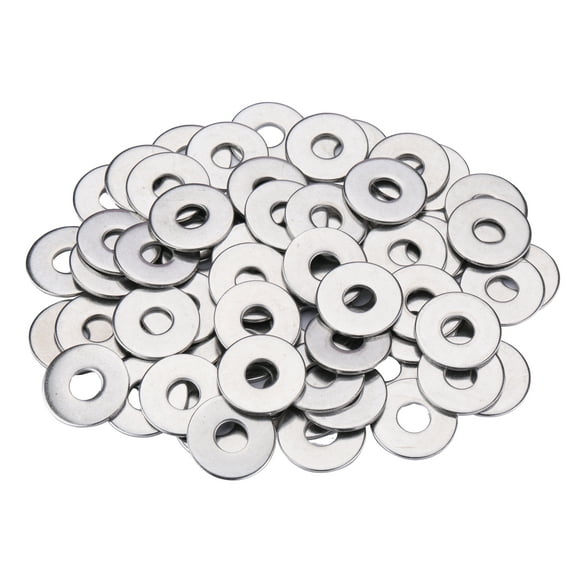 Pack of 100 M8 Flat Washer, 304 Stainless Steel, 8mm ID, 24mm OD, 2mm Thick