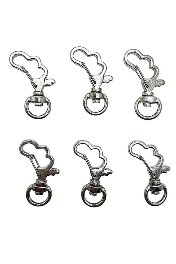 Pack of 100 Metal Cloud Shaped Spring Snap Keychain Clip Hanging Buckle Key Ring DIY Craft Key Chains Accessories