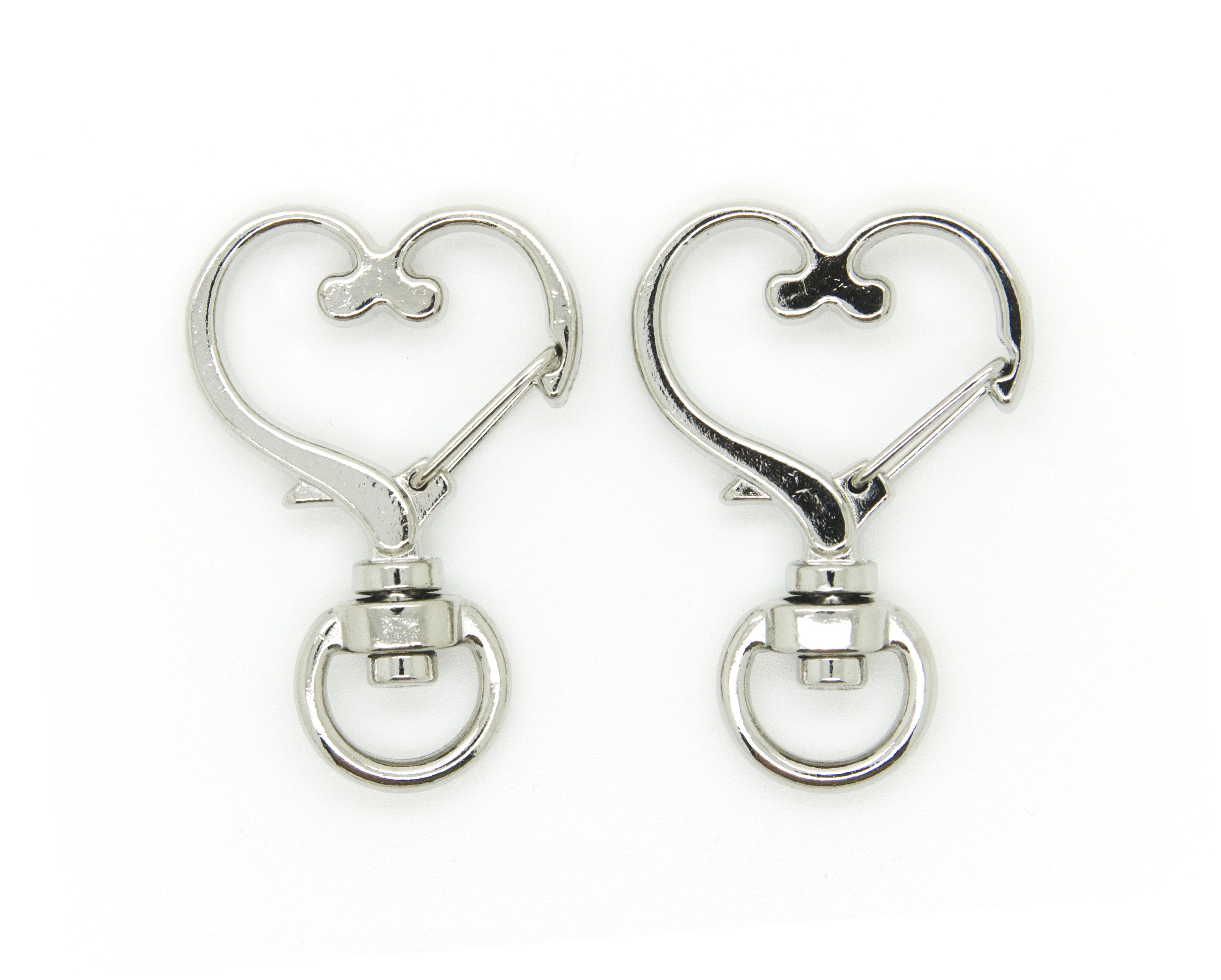 Pack of 100 Metal Heart Shaped Spring Snap Keychain Clip Hanging Buckle Key Ring DIY Craft Key Chains Accessories
