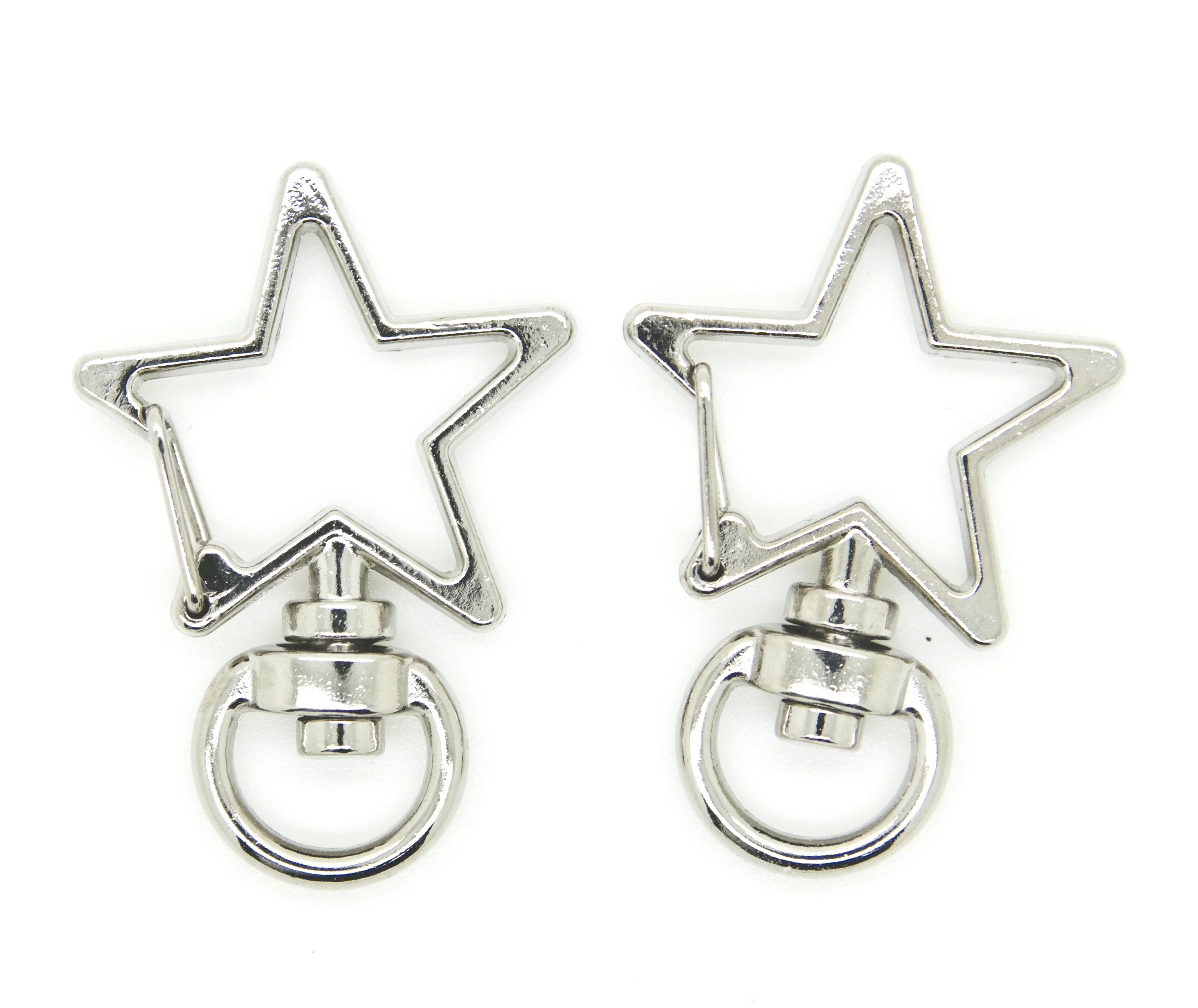 Pack of 100 Metal Star Shaped Spring Snap Keychain Clip Hanging Buckle Key Ring DIY Craft Key Chains Accessories