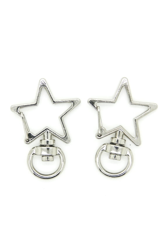 Pack of 100 Metal Star Shaped Spring Snap Keychain Clip Hanging Buckle Key Ring DIY Craft Key Chains Accessories