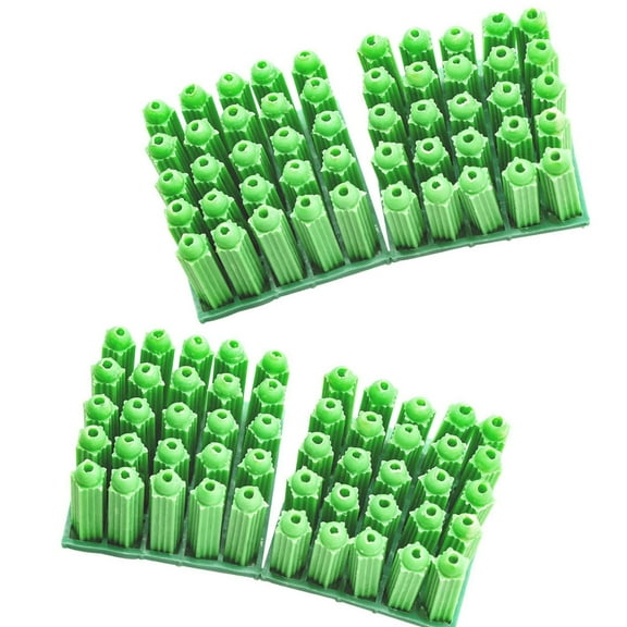 Pack of 100 Nylon Masonry Screws Heavy Duty Plastic Wall Anchors for Plasterboard Brick Installation Solid Wall Fixing