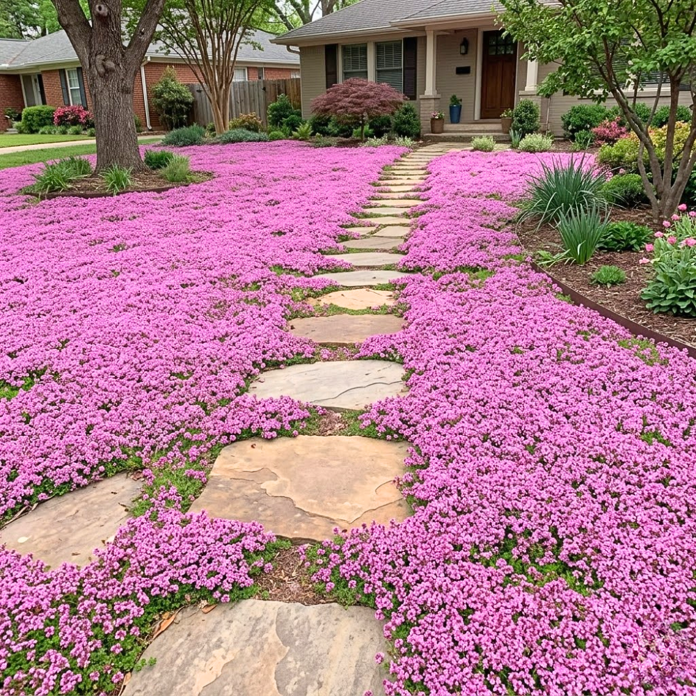 Pack of 100 Pink Creeping Thyme Seeds, Live Creeping Thyme Plant, Pink Flower, Fragrant Flowering Herb for Growing