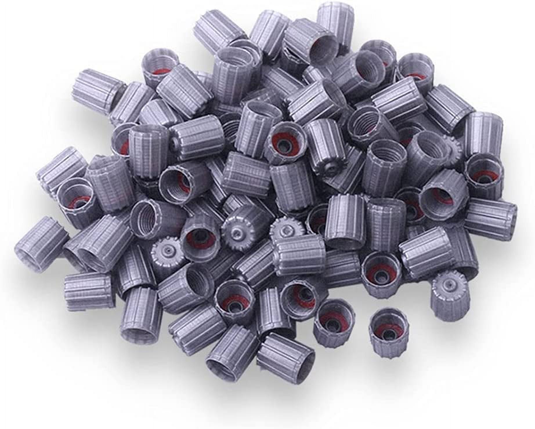 (Pack of 100) Plastic Gray Tire Valve Stem Caps TPMS Tire Cap Gray Repalcement for Car Truck